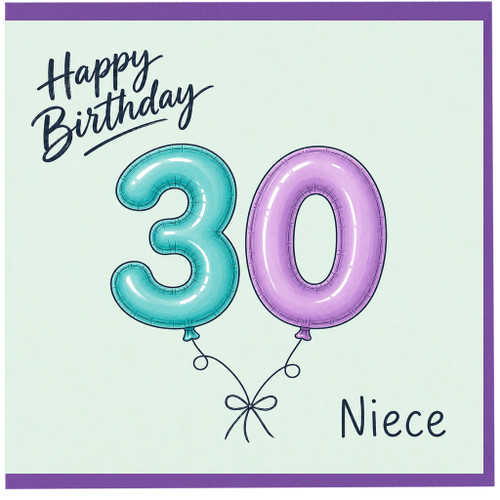 30th Birthday Card for Niece