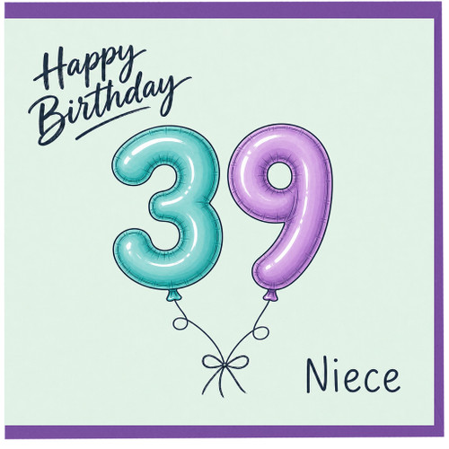 Niece 39th Birthday Card