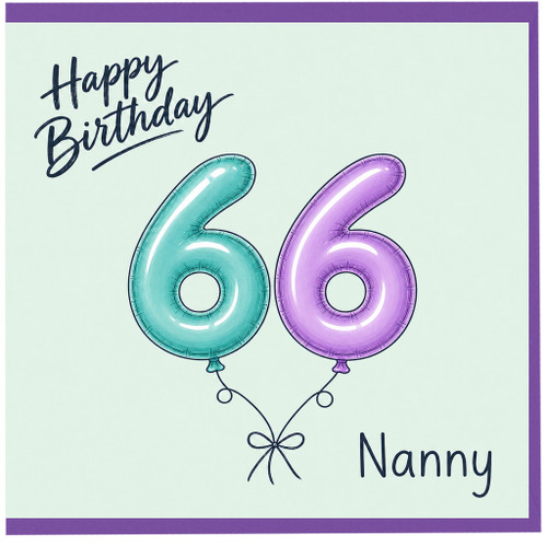 Nanny 66th Birthday Card