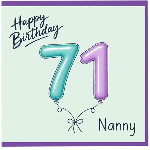 Nanny 71st Birthday Card