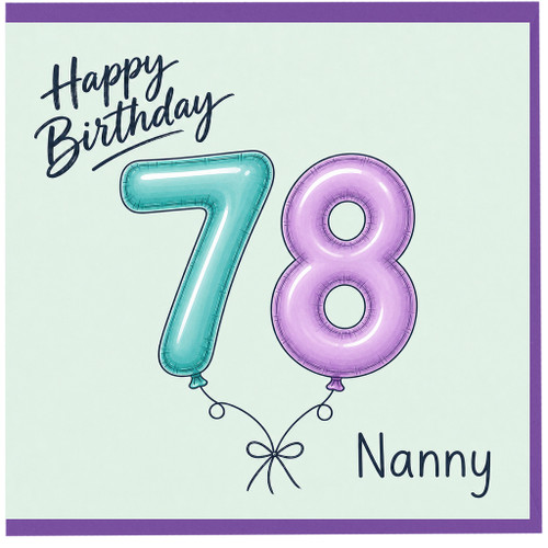 Nanny 78th Birthday Card