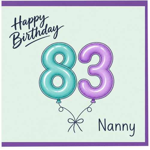 Nanny 83rd Birthday Card