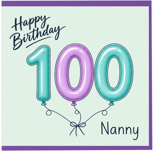 Nanny 100th Birthday Card