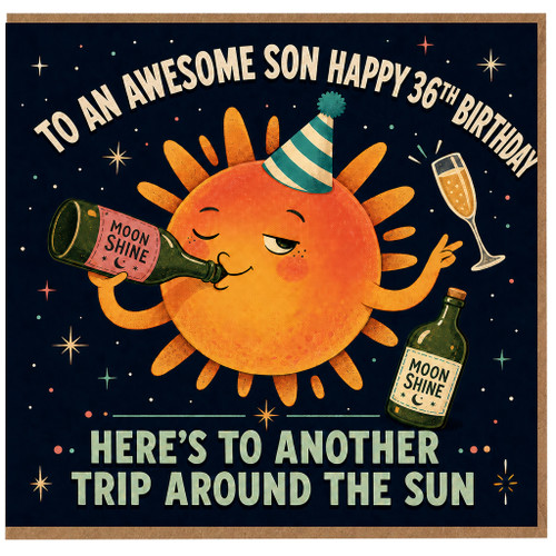 Son 36th Birthday Card, Awesome Son Happy 36th Birthday Card