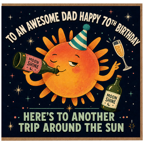 70th Birthday Card for Dad, Awesome Dad Birthday Card