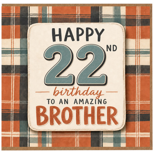 22nd Birthday Card for Brother, Happy 22nd Birthday to an Amazing Brother Card