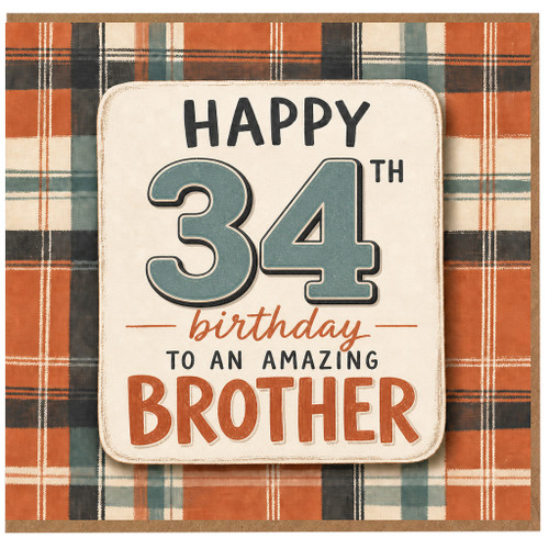 34th Birthday Card for Brother