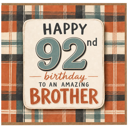 92nd Birthday Card for Brother