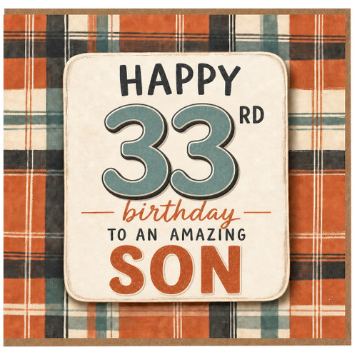 33rd Birthday Card for Son, Happy Birthday to an Amazing Son