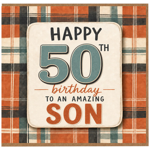50th Birthday Son Card, Happy 50th Birthday to an Amazing Son