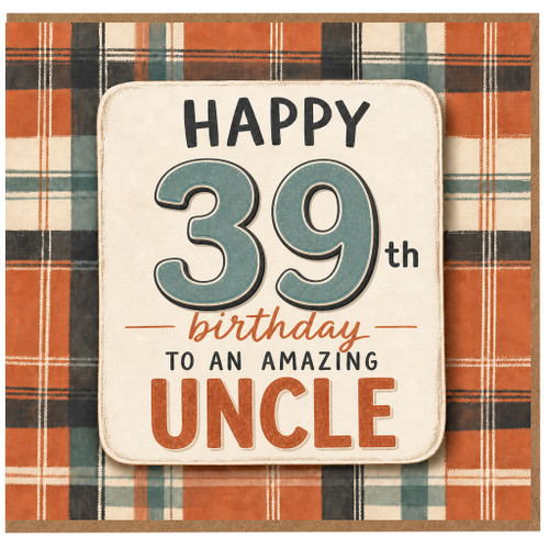 39th Birthday Card for Uncle