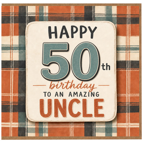 50th Birthday Card for Uncle, Happy 50th Birthday to an Amazing Uncle Card