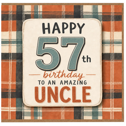 57th Birthday Card for Uncle, Happy 57th Birthday to an Amazing Uncle Card