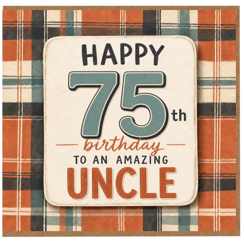 75th Birthday Card for Uncle