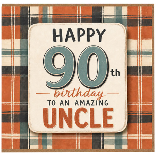 90th Birthday Card for Uncle, Happy 90th Birthday to an Amazing Uncle Card