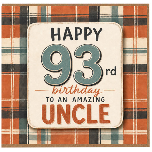93rd Birthday Card for Amazing Uncle