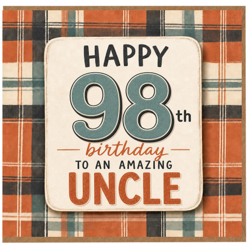 98th Birthday Uncle Card, Happy 98th Birthday to an Amazing Uncle