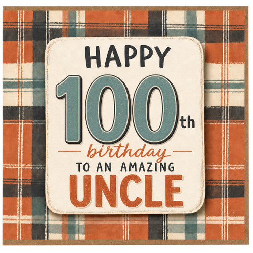 100th Birthday Card for Uncle, Happy 100th Birthday to an Amazing Uncle Card