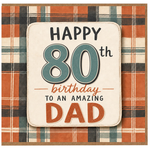 80th Birthday Card for Dad, Happy 80th Birthday to an Amazing Dad Card