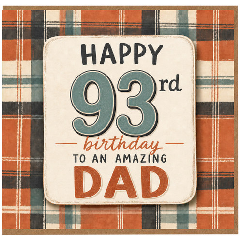 93rd Birthday Card for Dad, Happy 93rd Birthday to an Amazing Dad Card