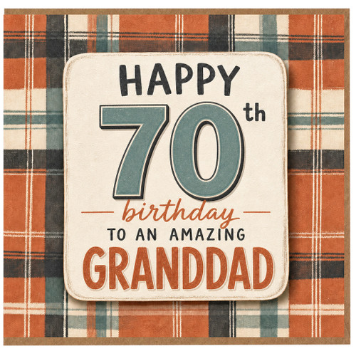 Granddad 70th Birthday Card, Happy 70th Birthday to an Amazing Grandad Card