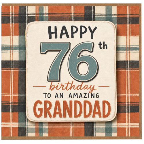 Granddad 76th Birthday Card, Happy Birthday To An Amazing Grandad