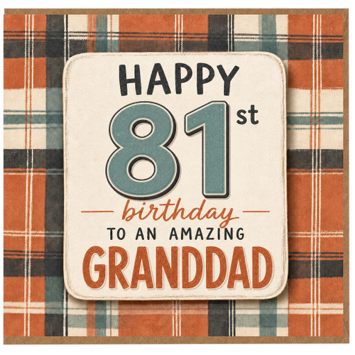 Granddad 81st Birthday Card, Happy 81st Birthday to an Amazing Grandad