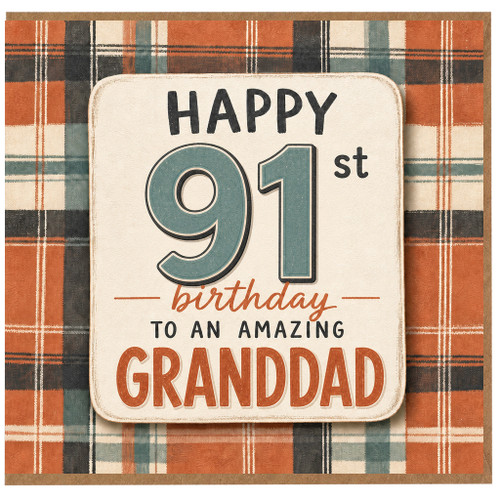 91st Birthday Card for Granddad