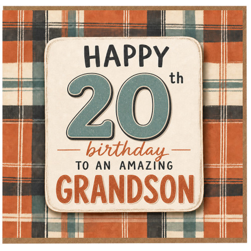 20th Birthday Card for Grandson