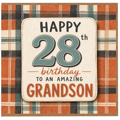 28th Birthday Card for Grandson, Happy 28th Birthday To An Amazing Grandson
