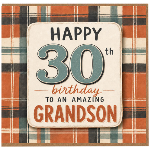 30th Birthday Grandson Card, Happy 30th Birthday to an Amazing Grandson Card