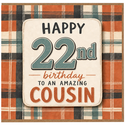 22nd Birthday Card for Cousin