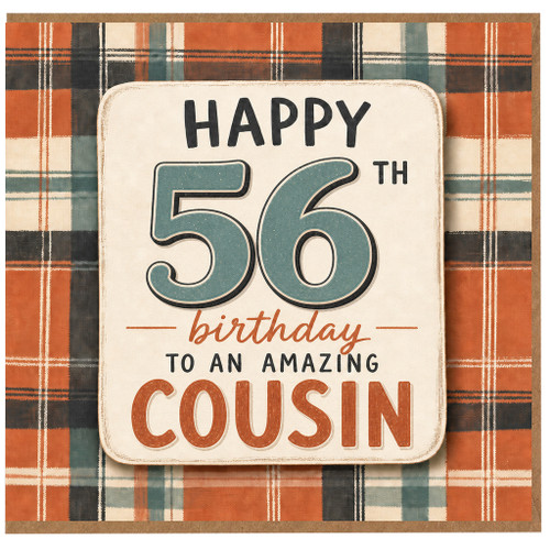 56th Birthday Card for Cousin, Happy 56th Birthday to an Amazing Cousin Card
