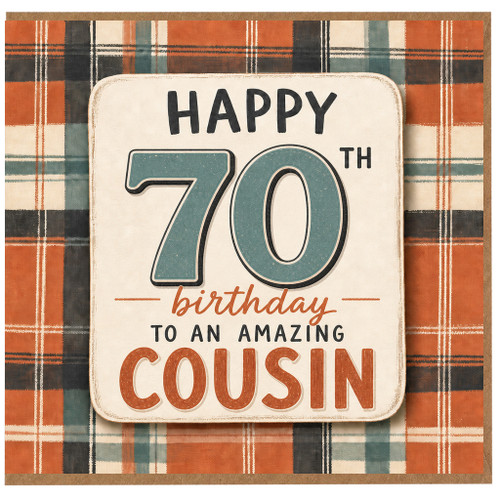 70th Birthday Cousin Card