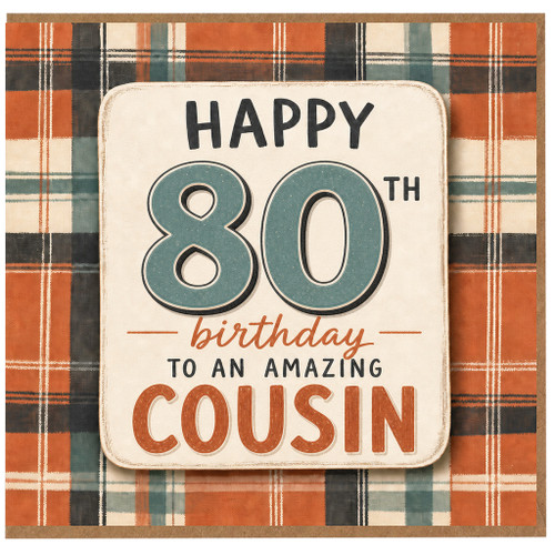 80th Birthday Cousin Card, Happy 80th Birthday to an Amazing Cousin