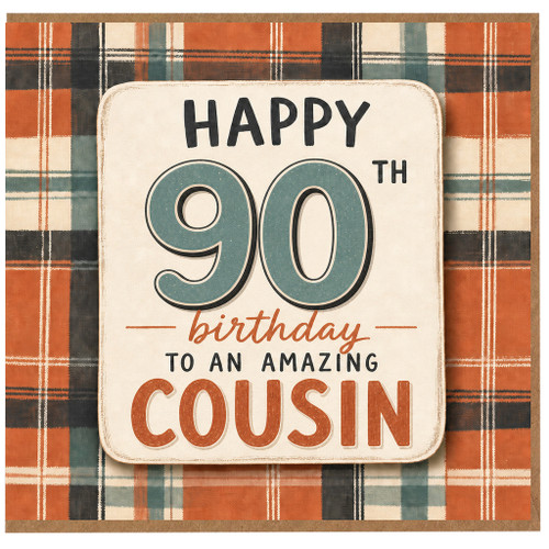 90th Birthday Card for Cousin, Happy 90th Birthday to an Amazing Cousin