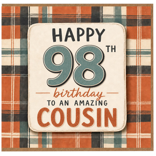 98th Birthday Card for Cousin