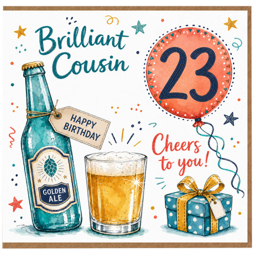 23rd Birthday Card for Cousin, Brilliant Cousin Birthday Card