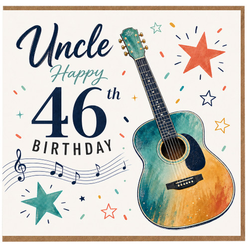 Uncle 46th Birthday Card, Musical Guitar Birthday Card
