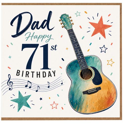 Dad 71st Birthday Card, Musical Guitar Design