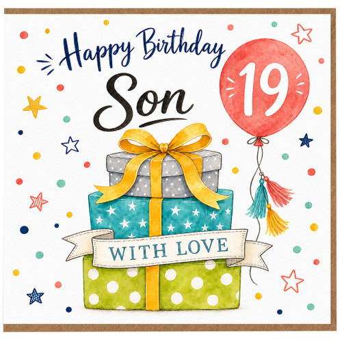 Son 19th Birthday Card, Happy Birthday Son Card