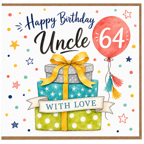 64th Birthday Card for Uncle, Happy Birthday Uncle 64 Card