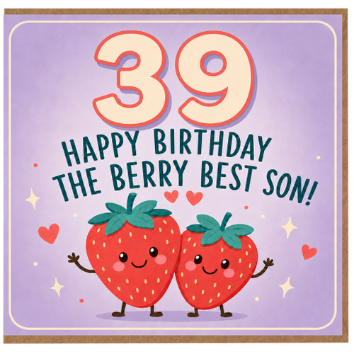 Son 39th Birthday Card, Happy Birthday The Berry Best Son