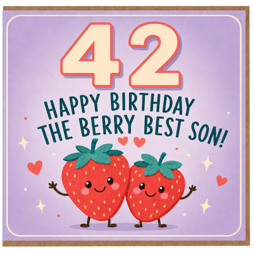 42nd Birthday Card for Son, Berry Best Son Birthday Card