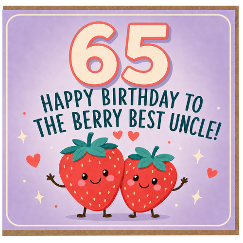 65th Birthday Card for Uncle, Happy Birthday to the Berry Best Uncle Card