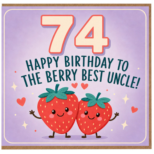 74th Birthday Card for Uncle, Happy Birthday to the Berry Best Uncle Card