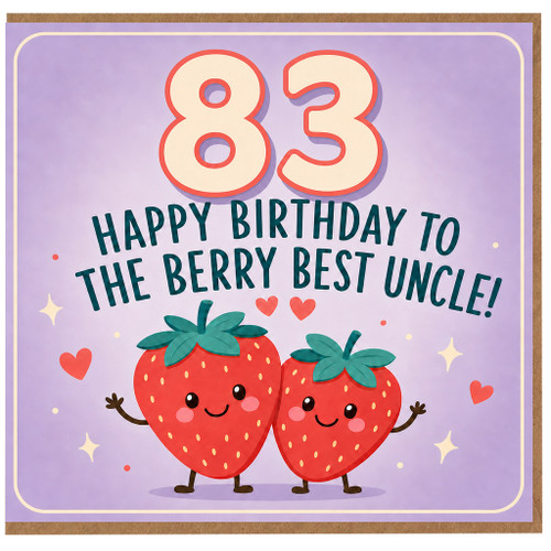 83rd Birthday Card for Uncle, Berry Best Uncle Birthday Card