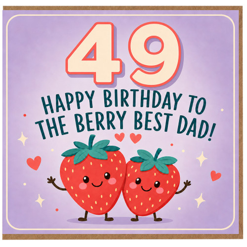 49th Birthday Card for Dad, Happy Birthday to the Berry Best Dad Card