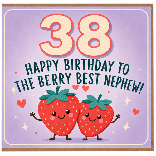 38th Birthday Card for Nephew, Berry Best Nephew Birthday Card