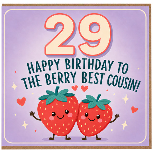 29th Birthday Card for Cousin, Happy Birthday To The Berry Best Cousin Card